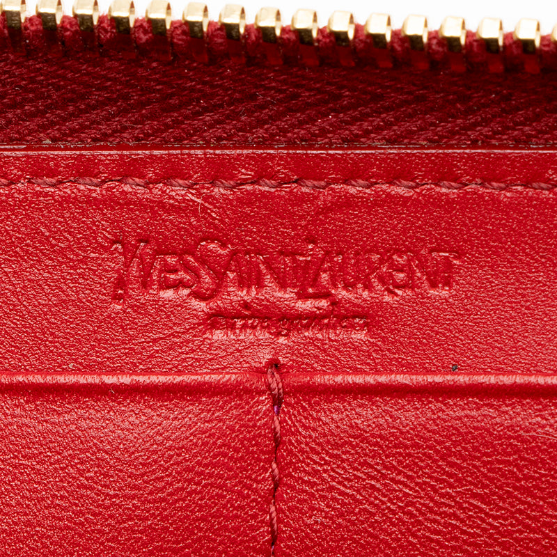 Saint Laurent Patent Leather Belle du Jour Zip Wallet (SHF-20318)