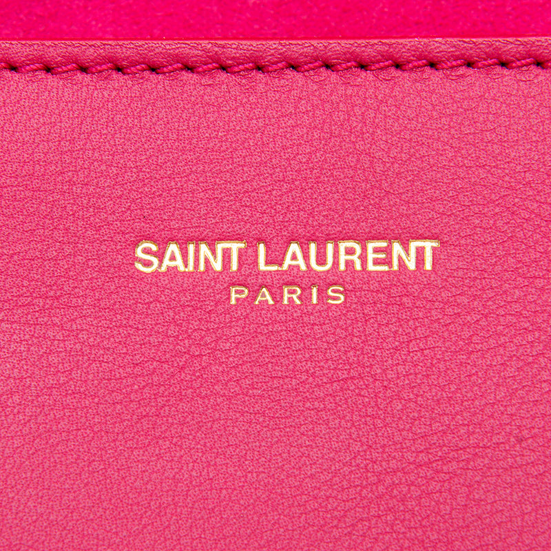 Saint Laurent Leather Chyc Clutch (SHF-12503)