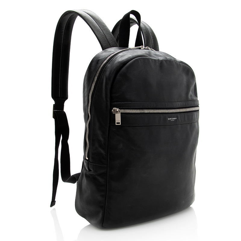 Saint Laurent Leather City Backpack (SHF-20447)