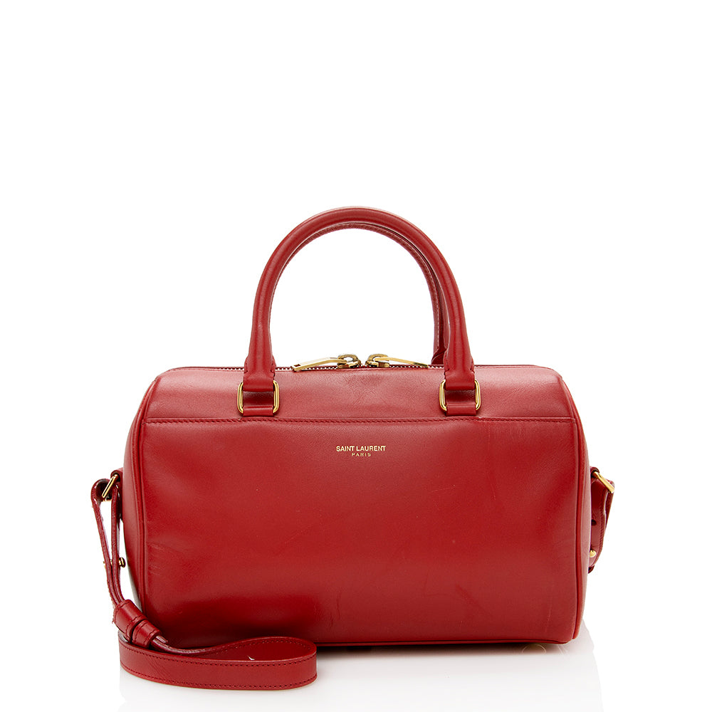 Saint Laurent Leather Classic Baby Duffle Satchel (SHF-14810)