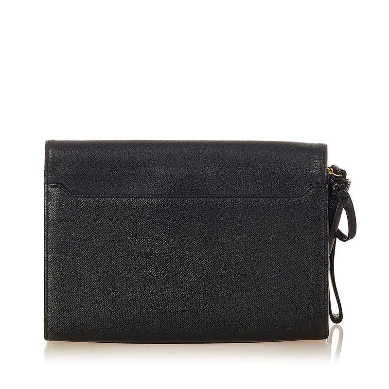 Saint Laurent Leather Clutch Bag (SHG-31556)