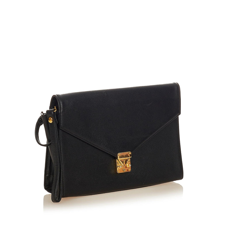 Saint Laurent Leather Clutch Bag (SHG-31556)