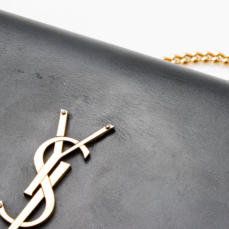 Saint Laurent Leather Monogram Kate Tassel Medium Shoulder Bag - FINAL SALE (SHF-18858)