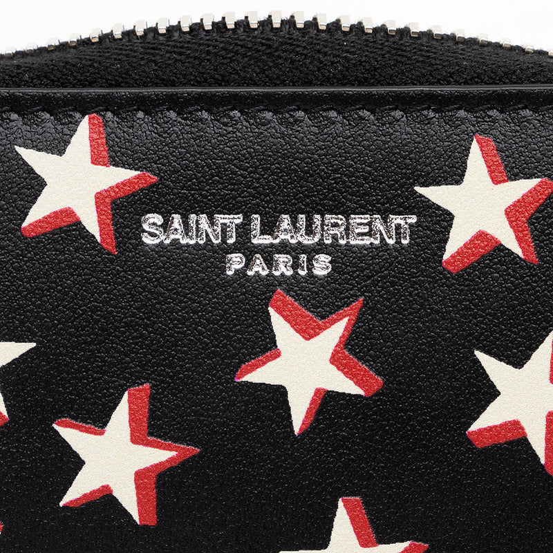 Saint Laurent Leather Star Zippy Wallet (SHF-18050)