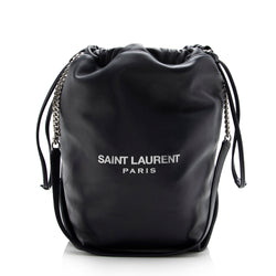 Saint Laurent Leather Teddy Bucket Bag (SHF-15588)