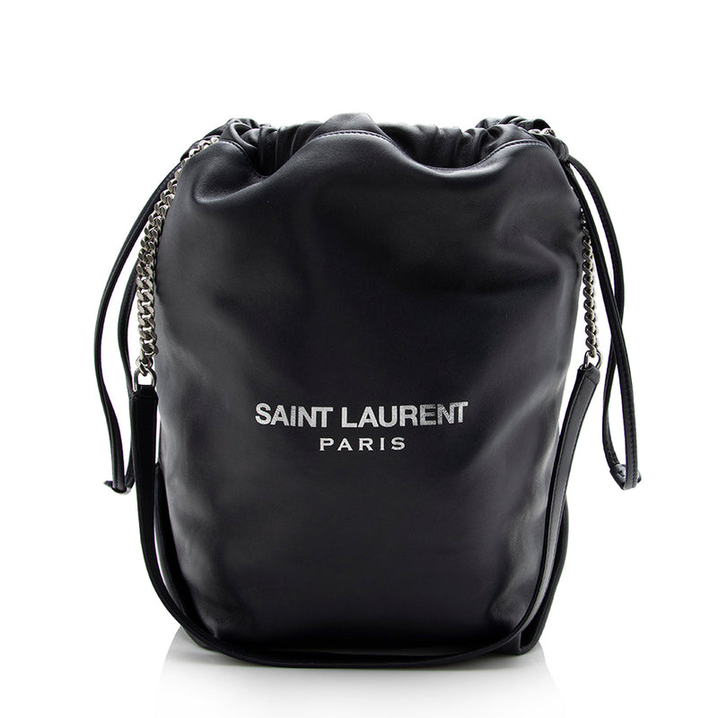 Saint Laurent Leather Teddy Bucket Bag (SHF-15588) – LuxeDH