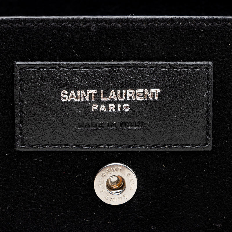 Saint Laurent Leather Teddy Bucket Bag (SHF-17859)