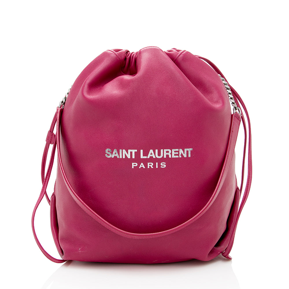 Saint Laurent Le Monogramme Suede-trimmed Velour Bucket Bag