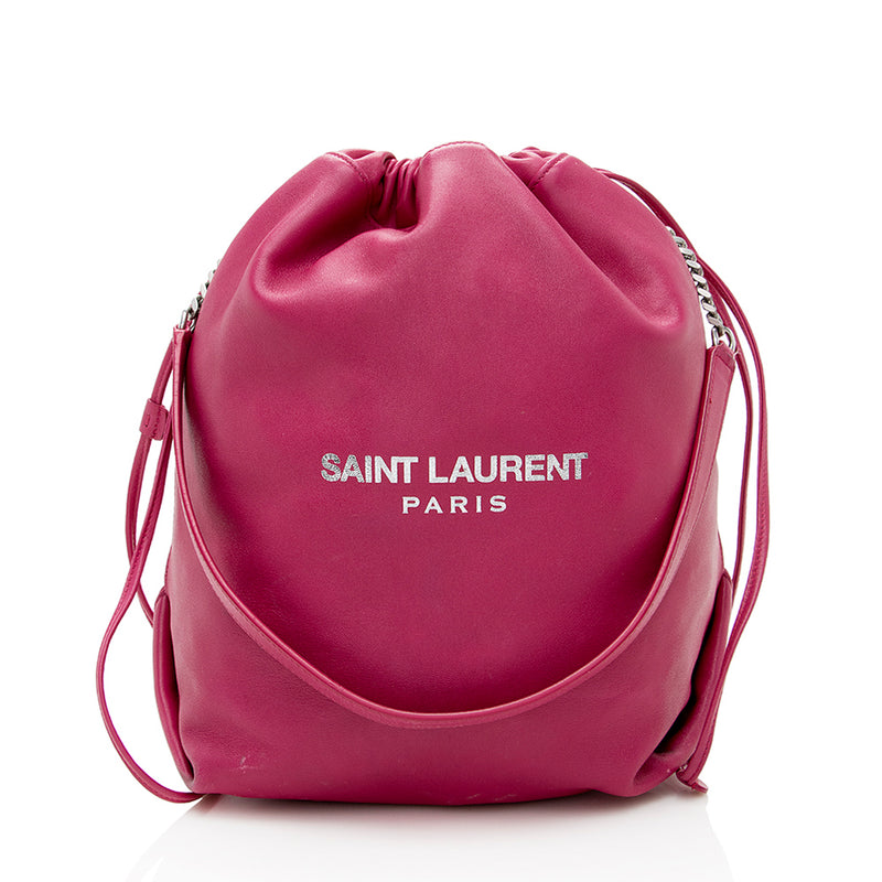 Saint Laurent Leather Teddy Bucket Bag (SHF-18597) – LuxeDH