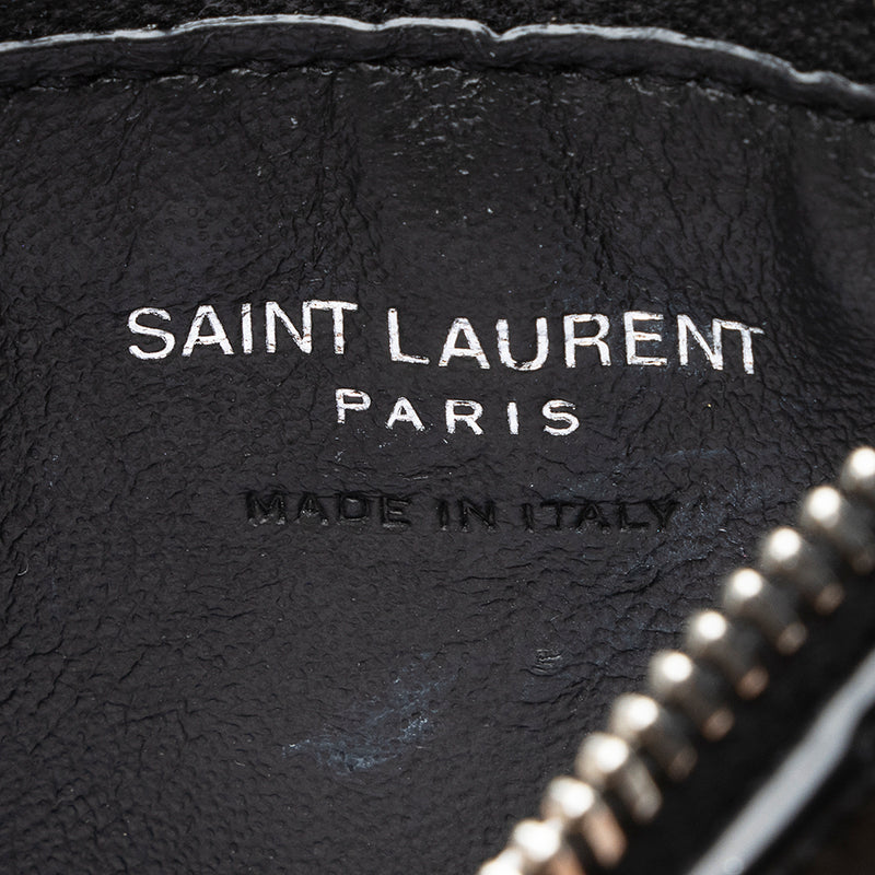 Saint Laurent Leather Tiny Cassandre Fragments Zipper Card Case (SHF-21818)