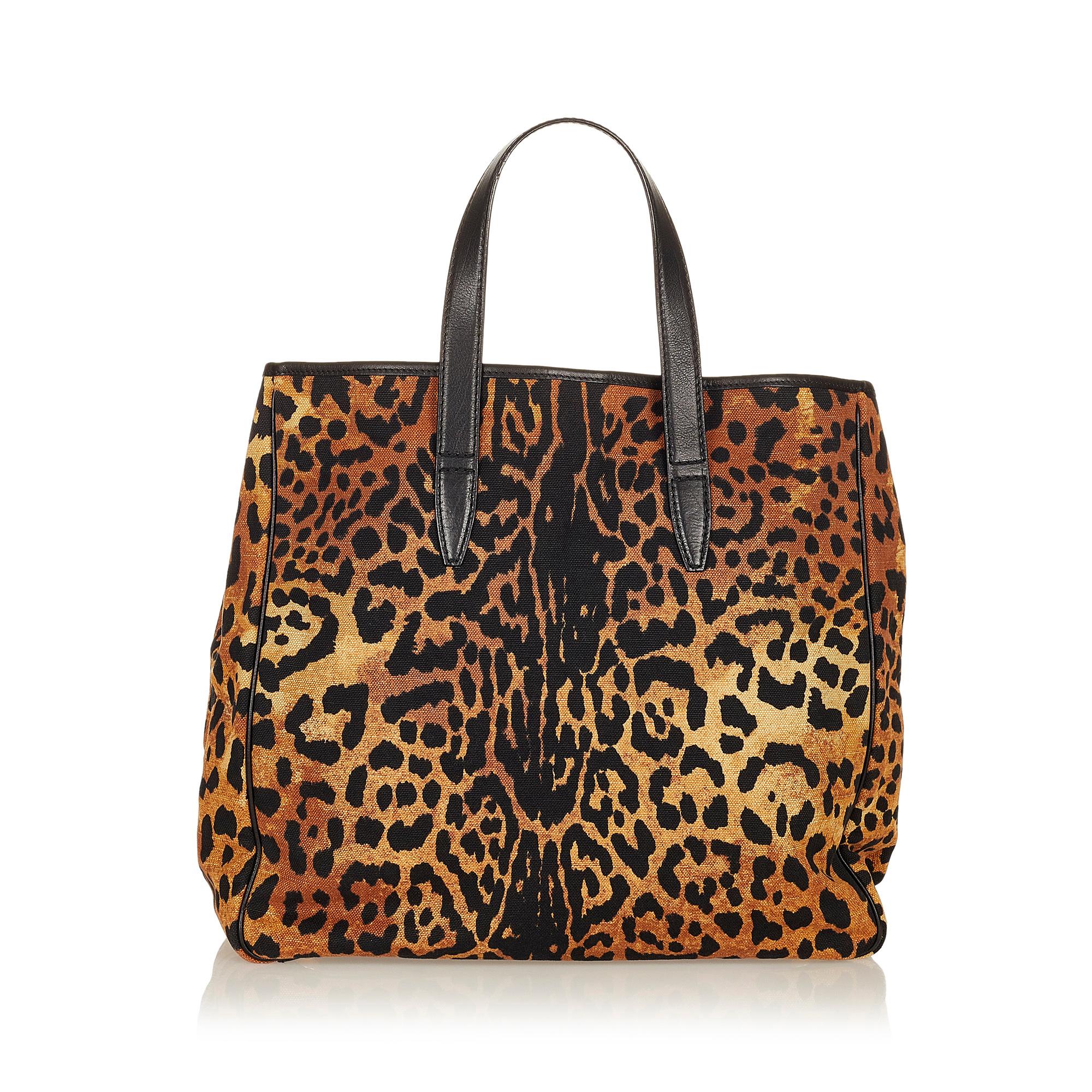 Saint Laurent Leopard Print Tote Bag (SHG-31053)