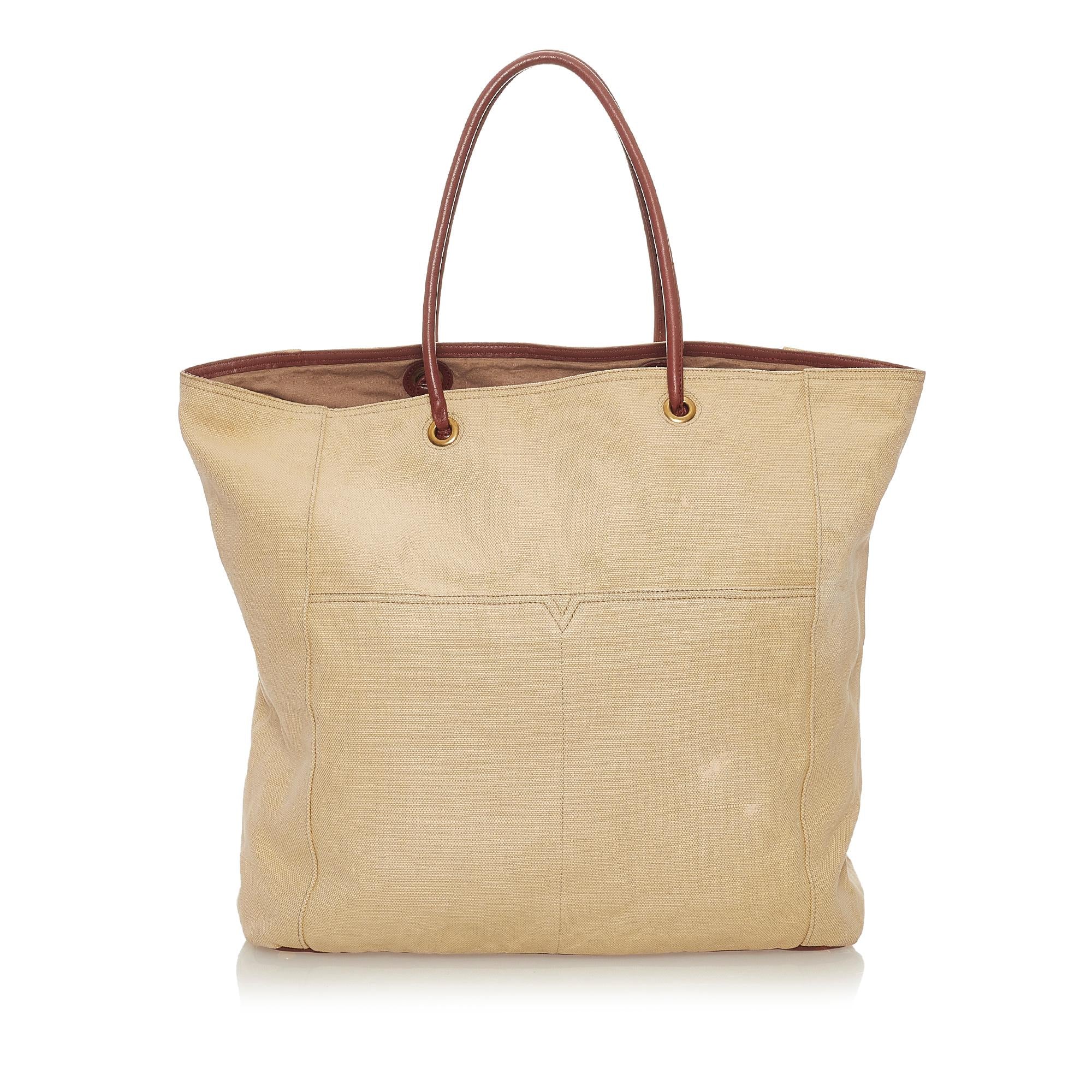 Saint Laurent Lucky Chyc Canvas Tote Bag (SHG-27947)