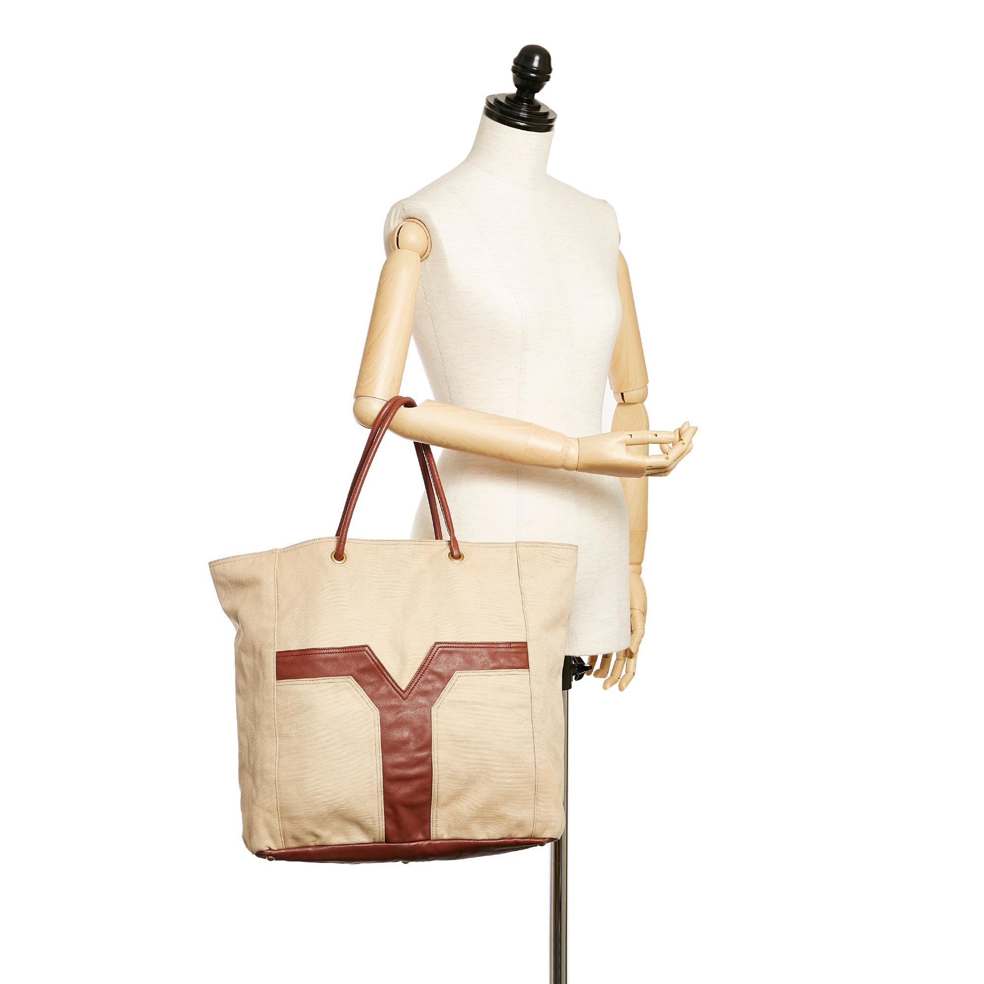 Saint Laurent Lucky Chyc Canvas Tote Bag (SHG-27947)