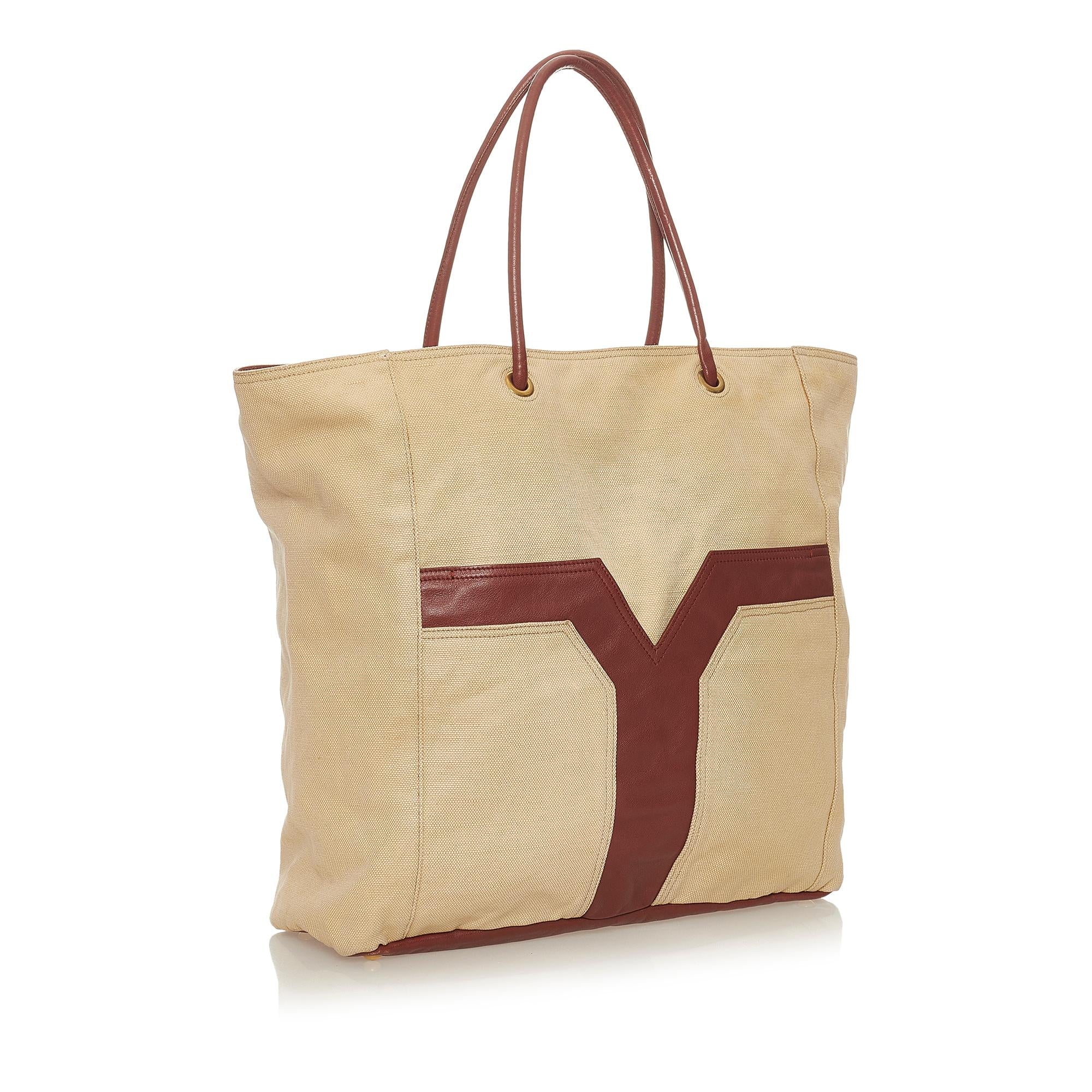 Saint Laurent Lucky Chyc Canvas Tote Bag (SHG-27947)