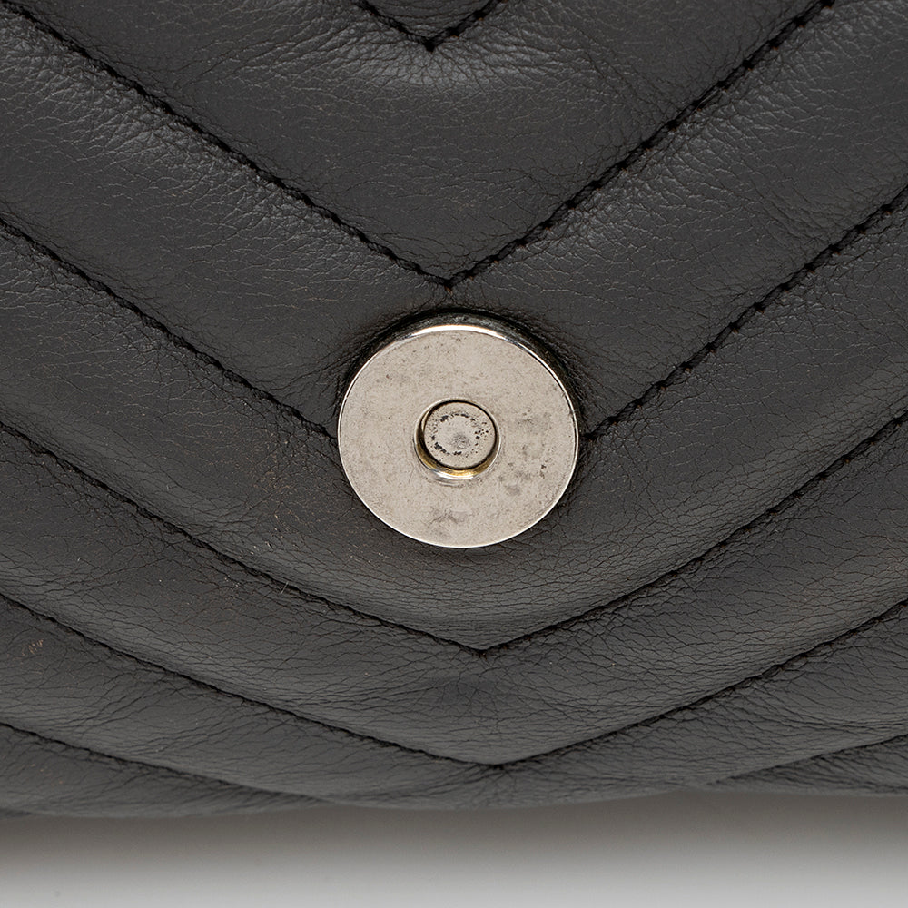 Saint Laurent Matelasse Calfskin Classic Monogram College Large Shoulder Bag (SHF-19141)