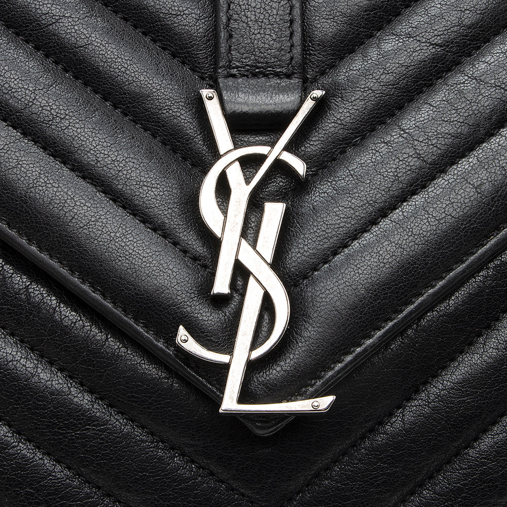 Saint Laurent Matelasse Calfskin Monogram Medium College Top Handle Bag (SHF-18909)