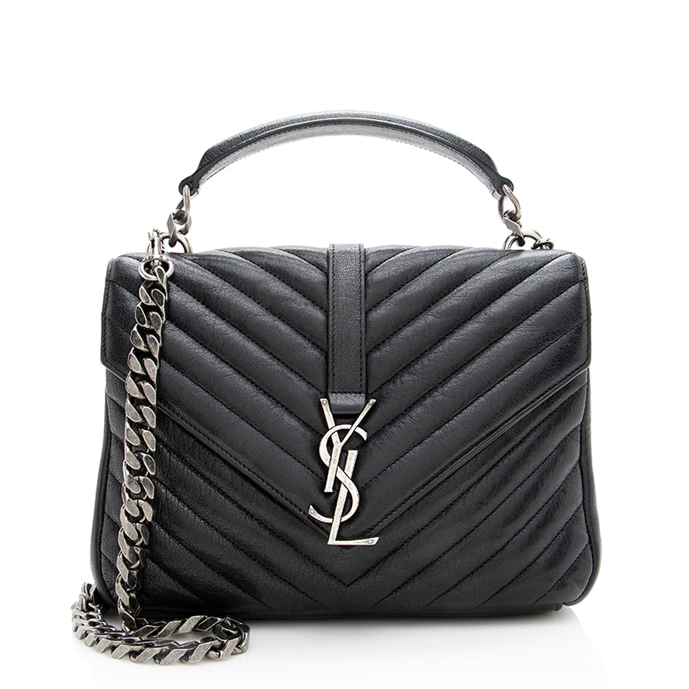 Saint Laurent Matelasse Calfskin Monogram Medium College Top Handle Bag (SHF-18909)