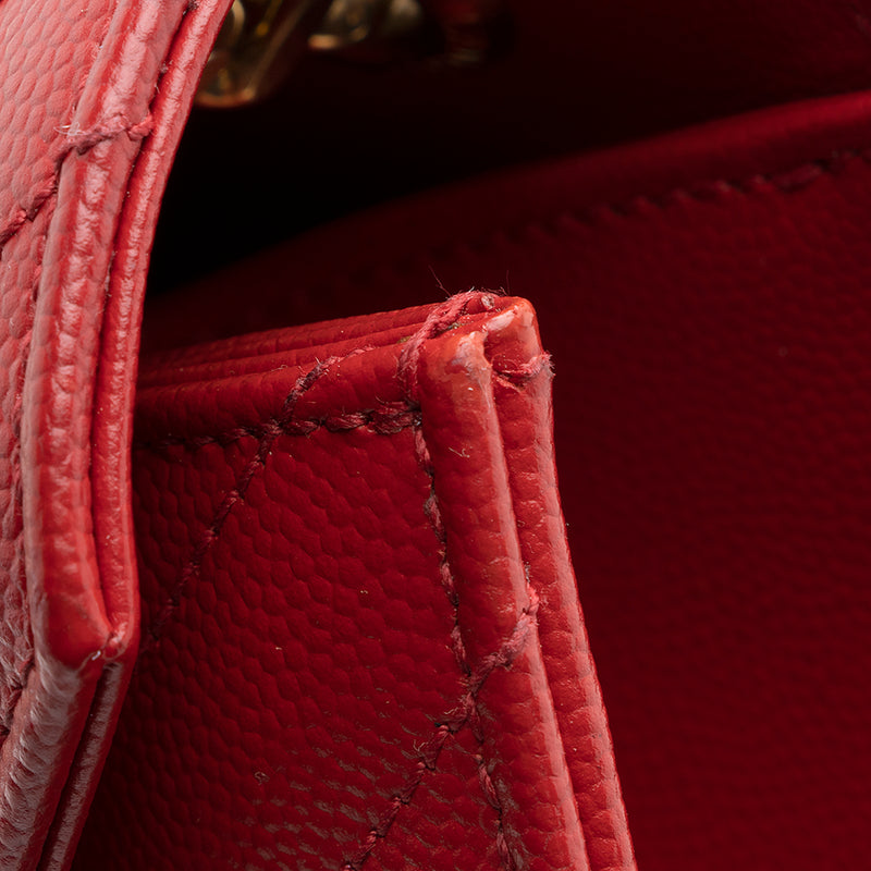 Saint Laurent Red Matelasse Leather Large Monogram Envelope Shoulder Bag