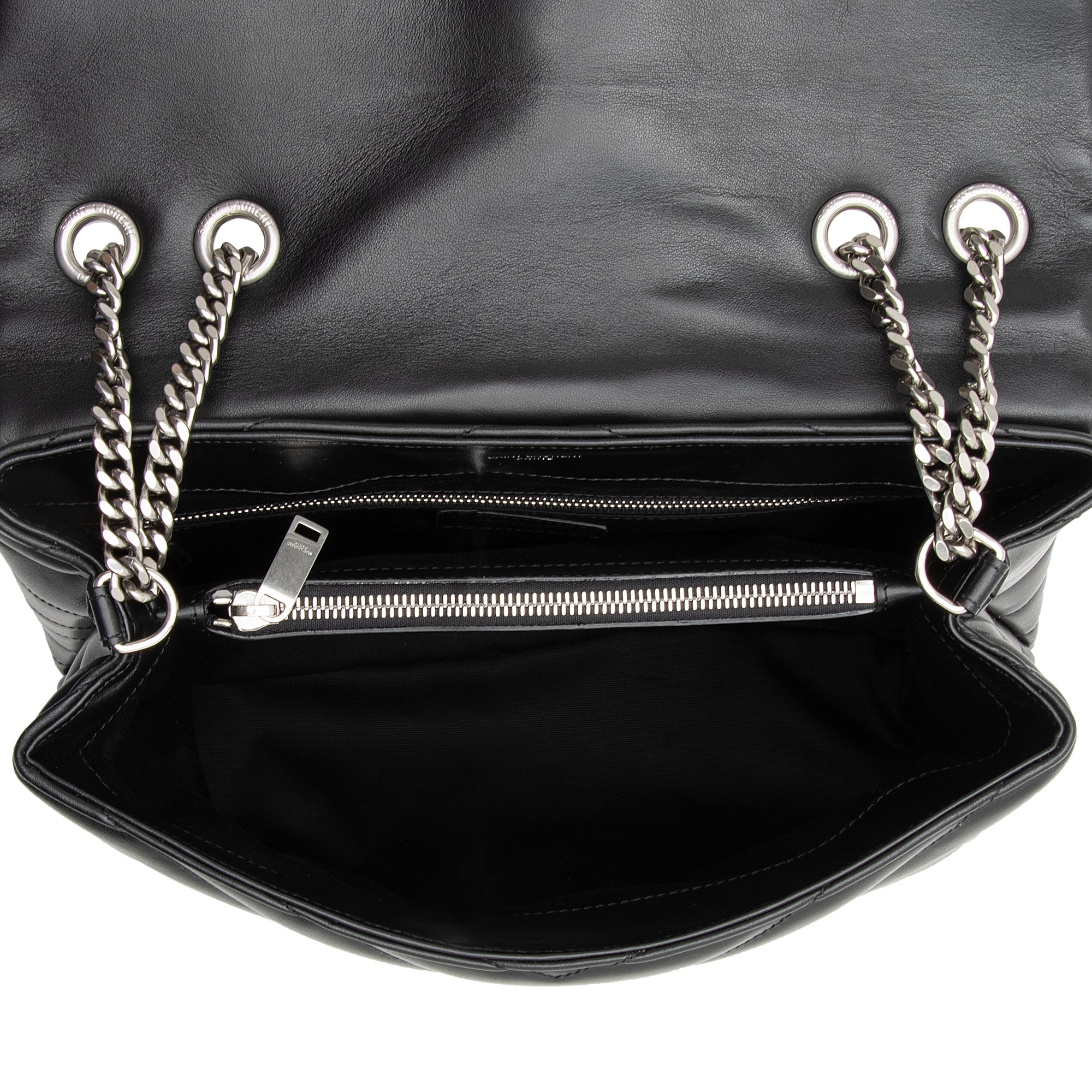 Saint Laurent Matelasse Calfskin Monogram LouLou Chain Medium Shoulder Bag (SHF-22876)