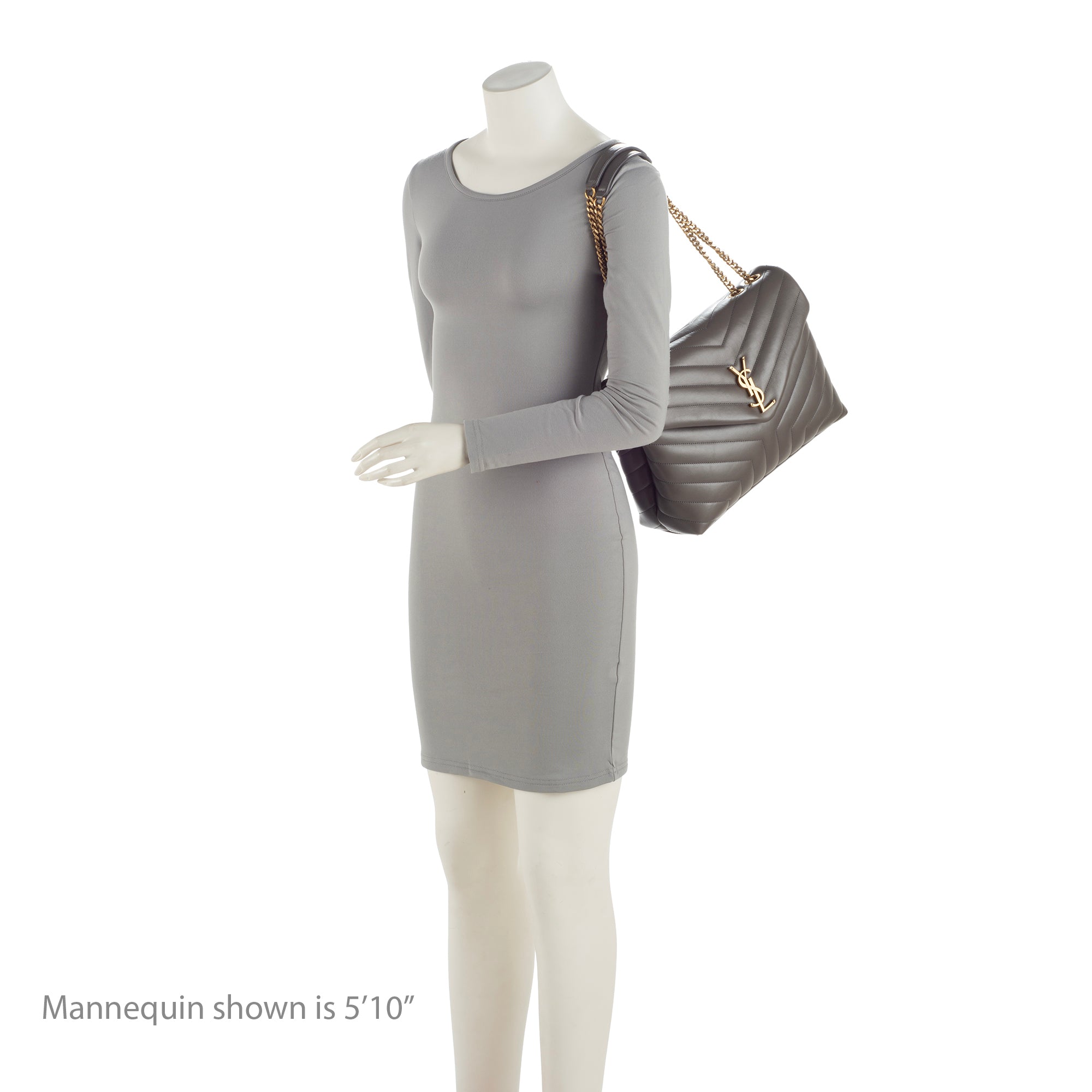 Saint Laurent Matelasse Calfskin Monogram LouLou Chain Medium Shoulder Bag (SHF-23892)