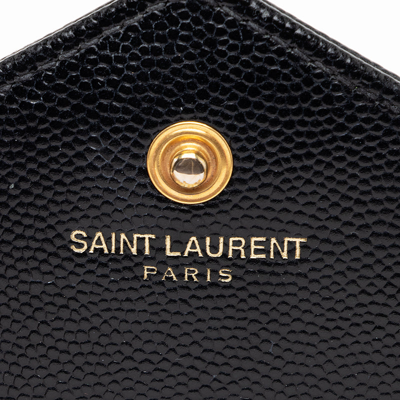 Saint Laurent Metallic Grain de Poudre Classic Kate Clutch (SHF