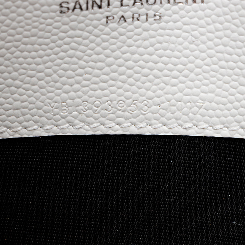 Saint Laurent Matelasse Grain de Poudre Monogram Envelope Chain Wallet (SHF-15981)