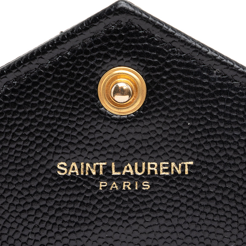 Saint Laurent Matelasse Grain de Poudre Monogram Envelope Chain Wallet –  LuxeDH