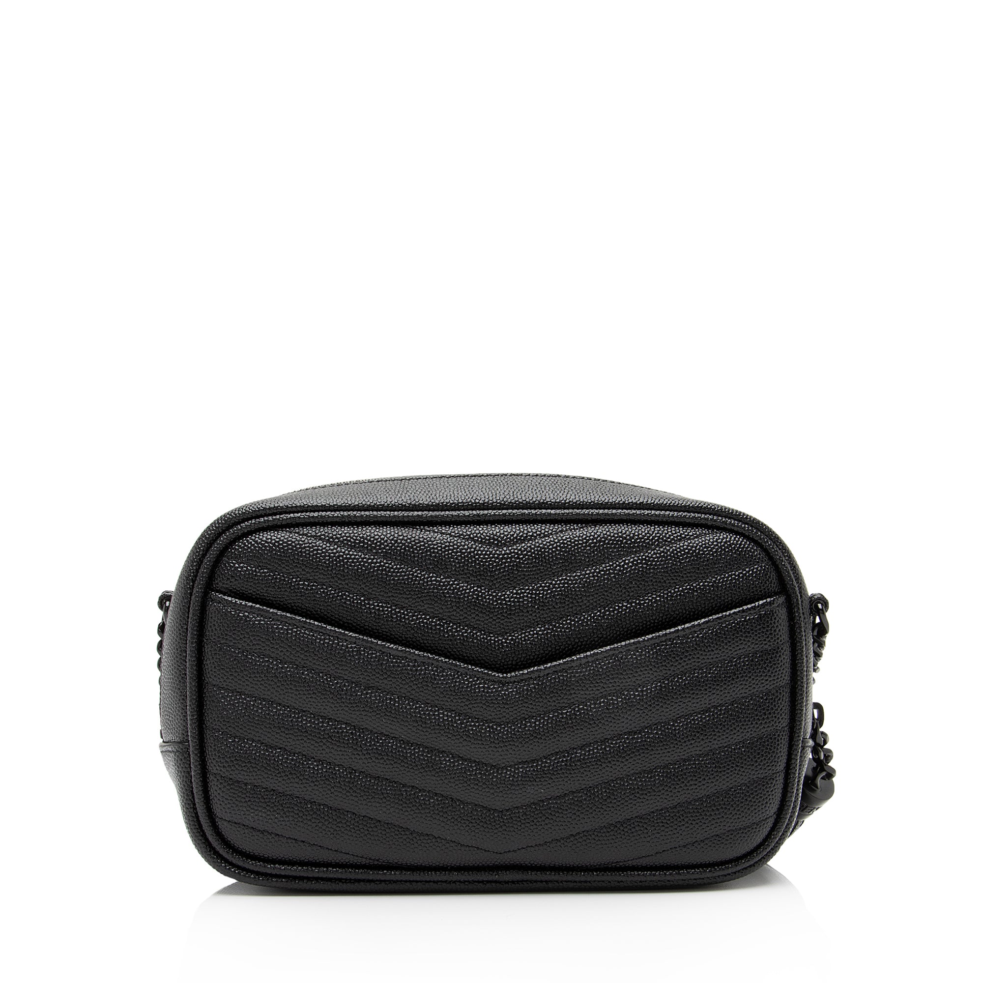 Saint Laurent Matelasse Grain de Poudre Monogram Lou Mini Camera Bag (SHF-OVTrYb)