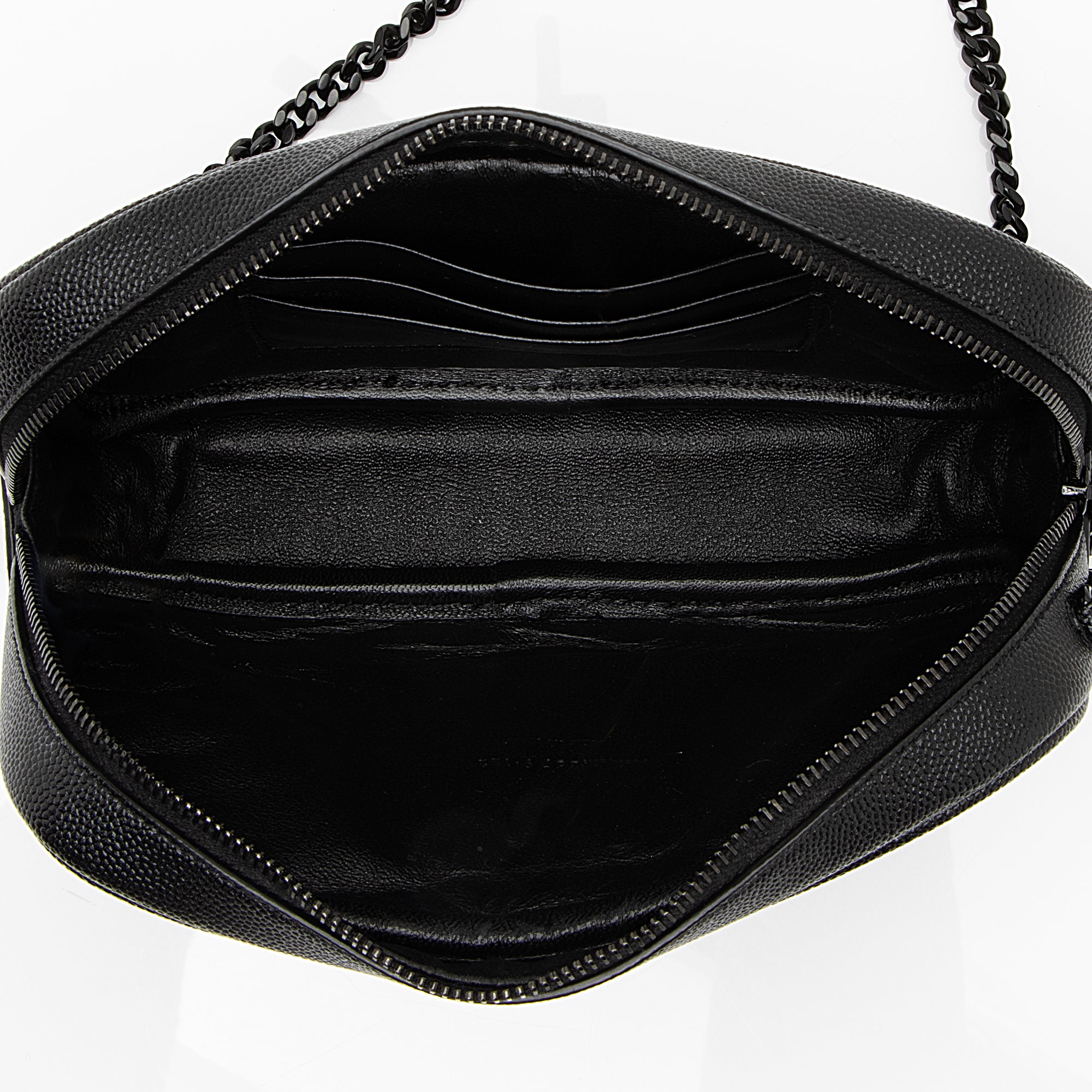 Saint Laurent Matelasse Grain de Poudre Monogram Lou Mini Camera Bag (SHF-OVTrYb)
