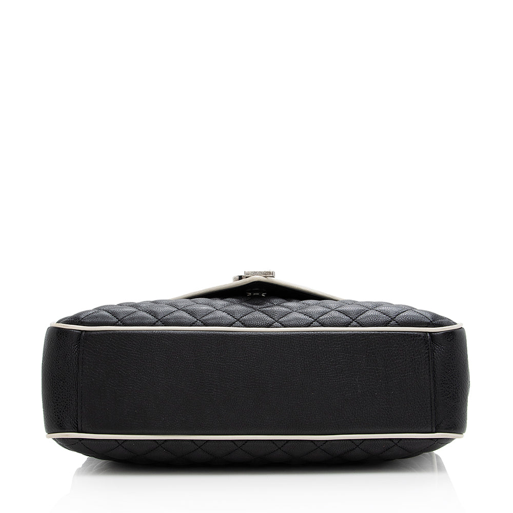 Saint Laurent Mixed Matelasse Calfskin Classic Monogram Soft Large Shoulder Bag (SHF-18799)