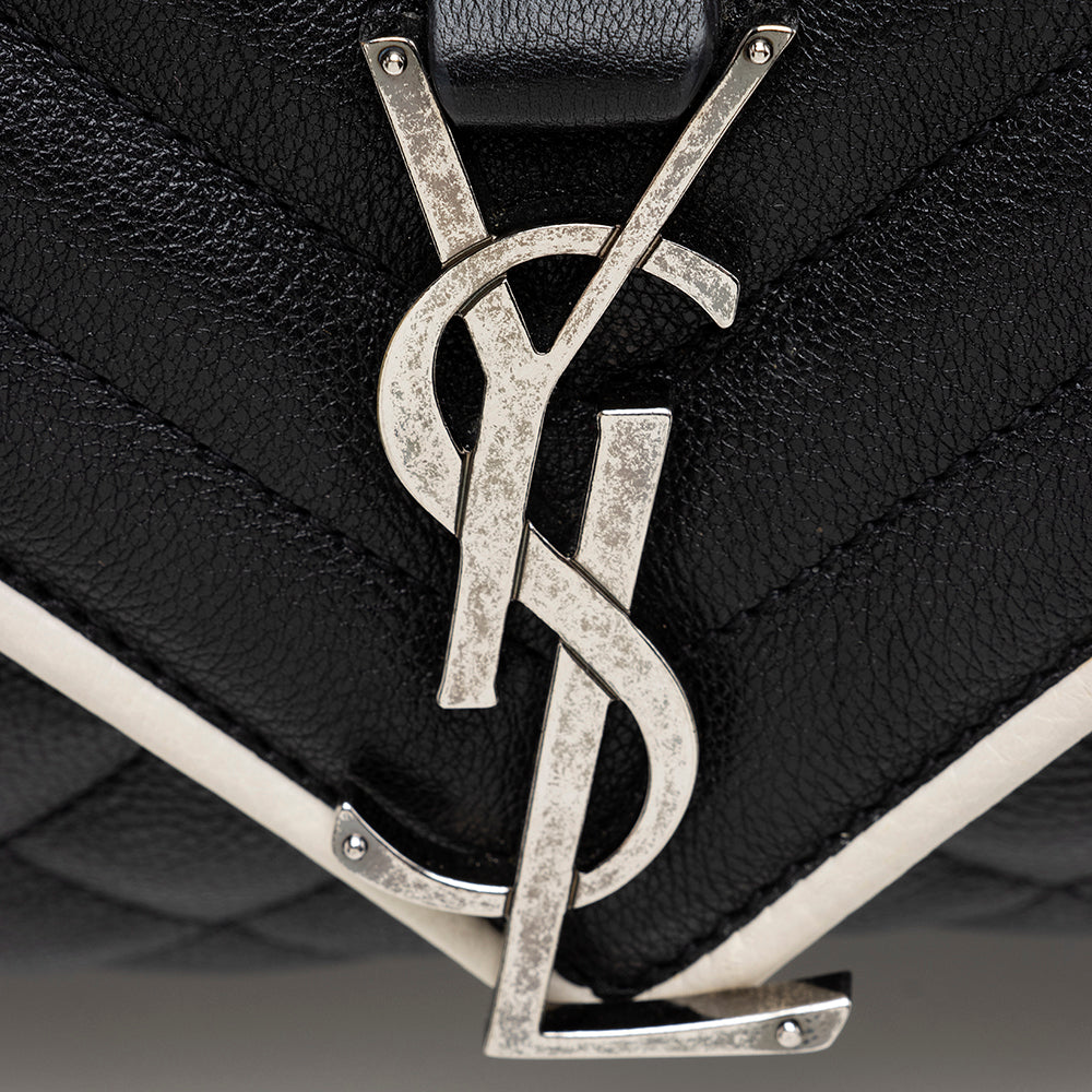 Saint Laurent Mixed Matelasse Calfskin Classic Monogram Soft Large Shoulder Bag (SHF-18799)