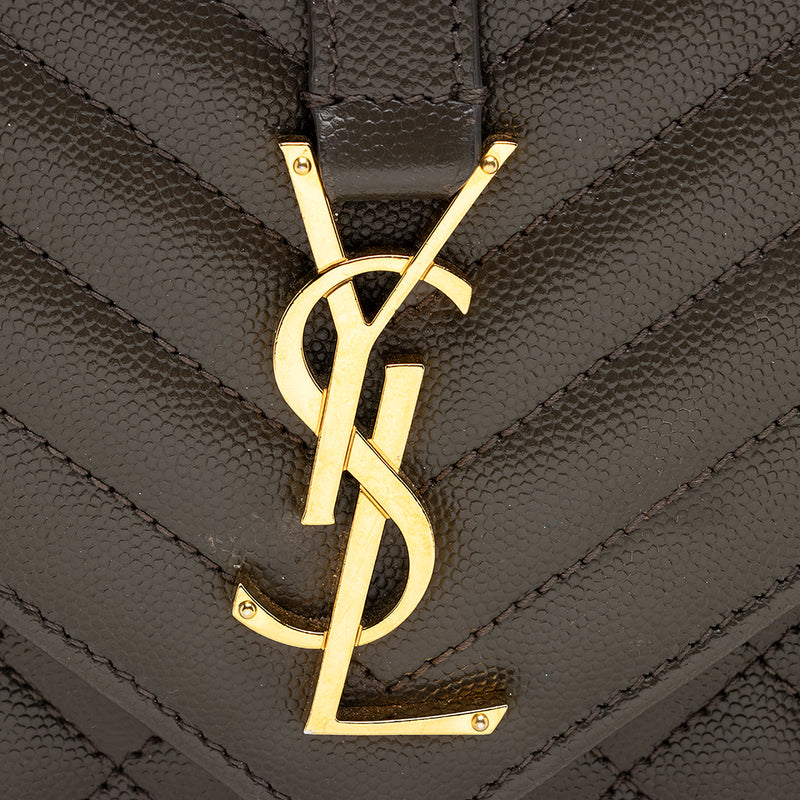 Saint Laurent Mixed Matelasse Leather Classic Monogram Medium Shoulder Bag (SHF-20656)