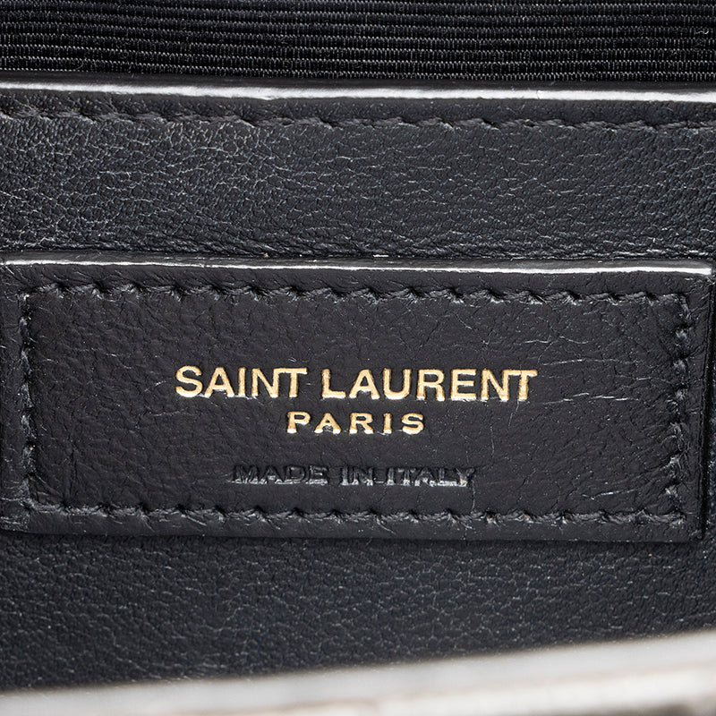 Saint Laurent Beige Canvas & Black Leather Monogram All Over Medium Sa –  FashionsZila