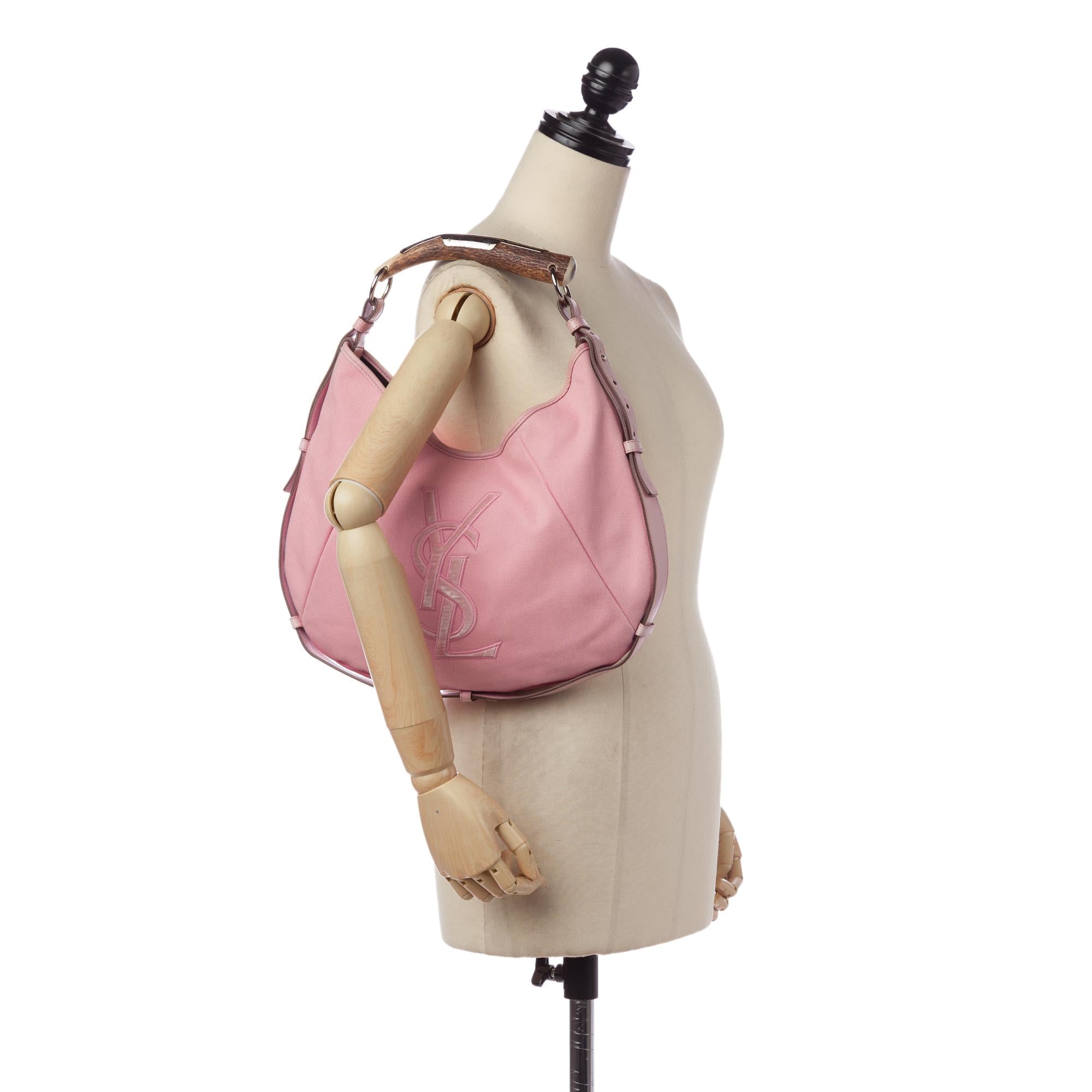 Saint Laurent Mombasa Canvas Shoulder Bag (SHG-33719)