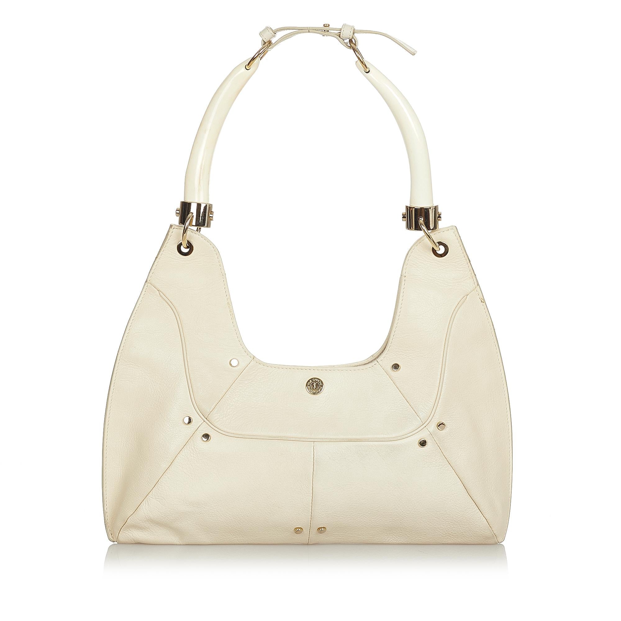 Saint Laurent Mombasa Double Horn Leather Shoulder Bag (SHG-24253)