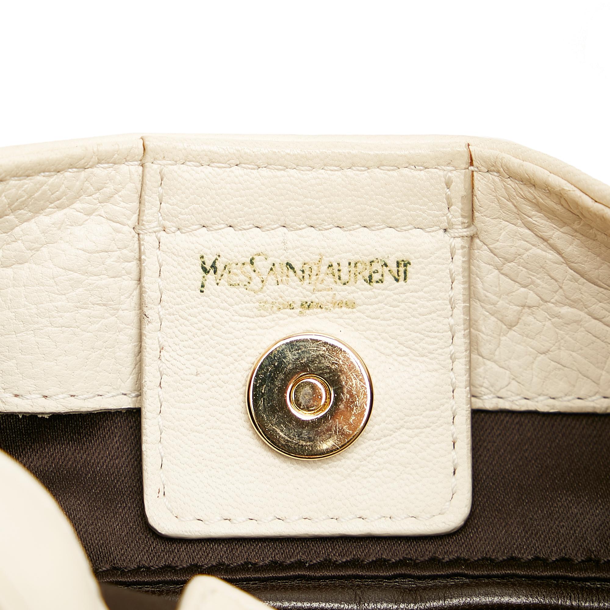 Saint Laurent Mombasa Double Horn Leather Shoulder Bag (SHG-24253)