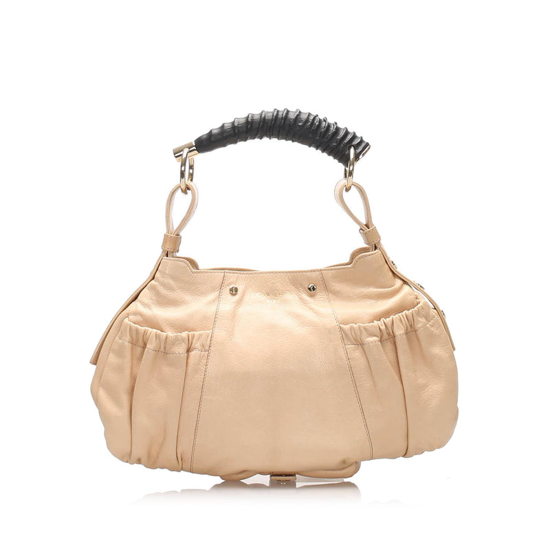 Saint Laurent Mombasa Leather Hobo Bag (SHG-32194)