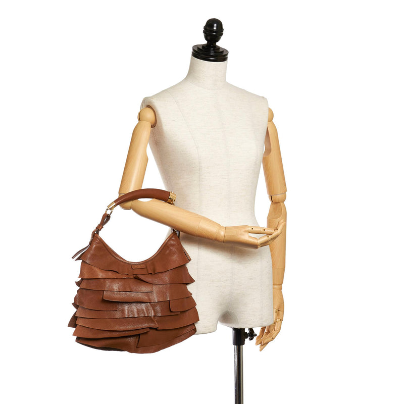 Saint Laurent Mombasa Leather Shoulder Bag (SHG-31287) – LuxeDH