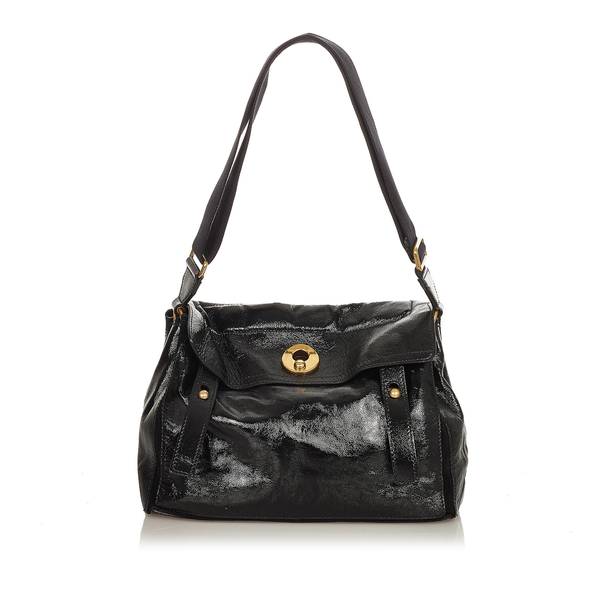 Saint Laurent Muse Two Patent Leather Crossbody (SHG-31896)