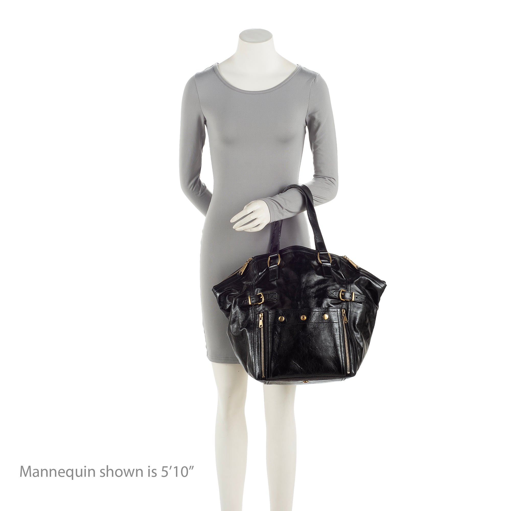 Saint Laurent Patent Leather Downtown Large Tote (SHF-23143)