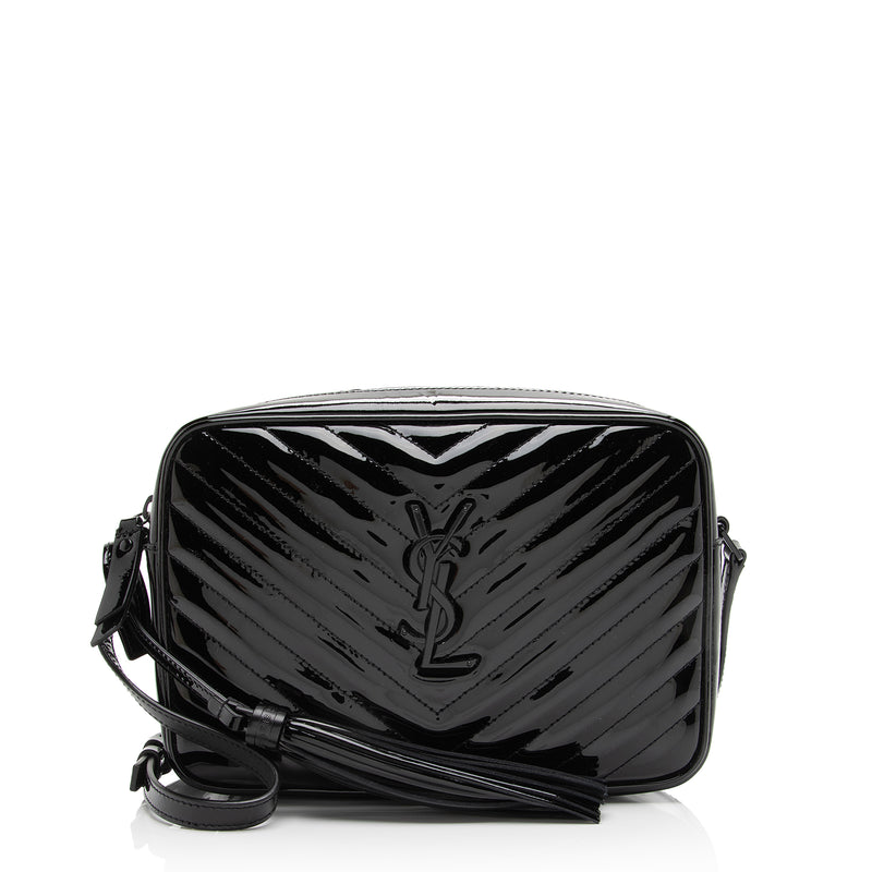 Lou Quilted Leather Camera Bag in White - Saint Laurent