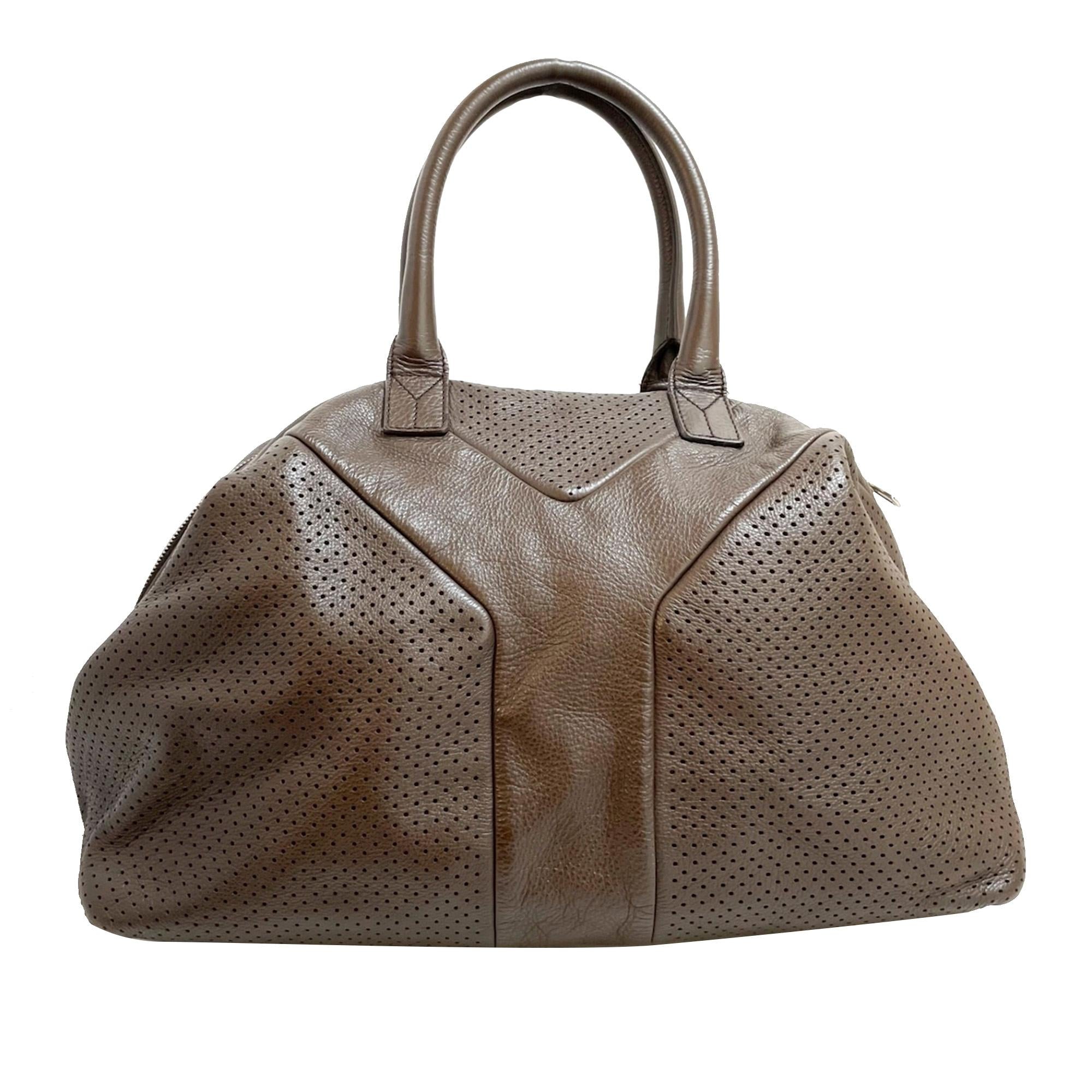 Saint Laurent Perforated Easy Leather Tote Bag (SHG-30978)
