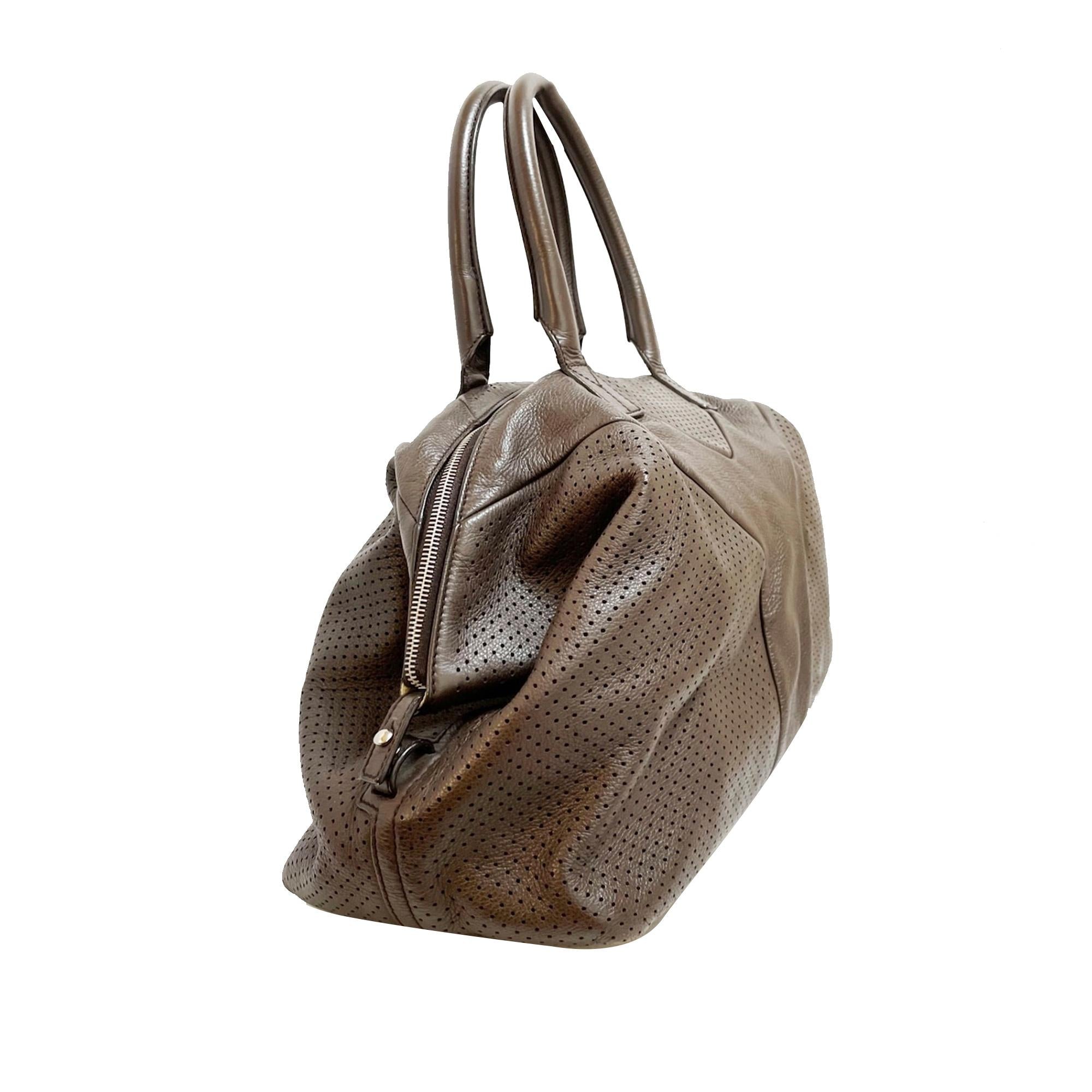 Saint Laurent Perforated Easy Leather Tote Bag (SHG-30978)