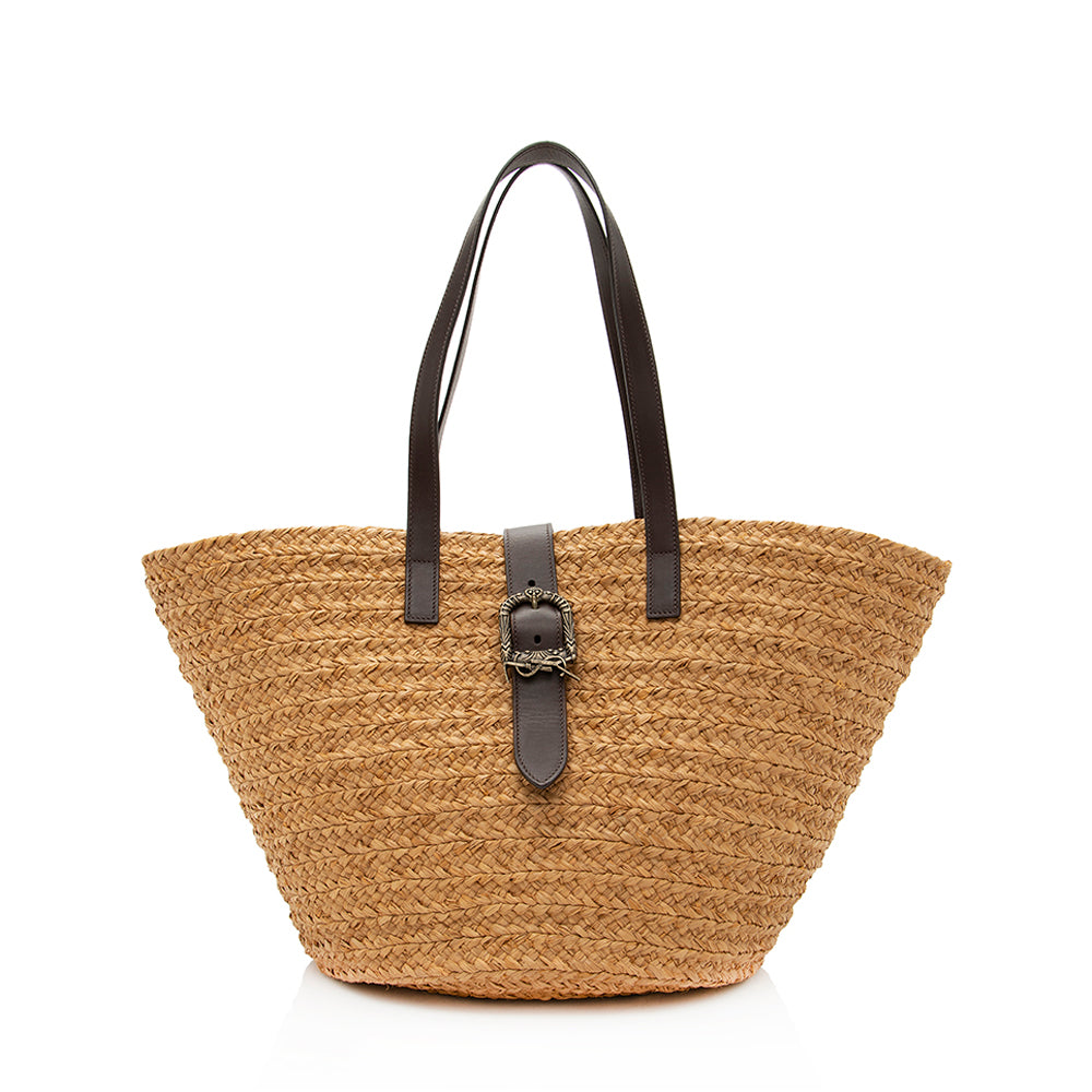 Saint Laurent Raffia Panier Tote (SHF-19939)