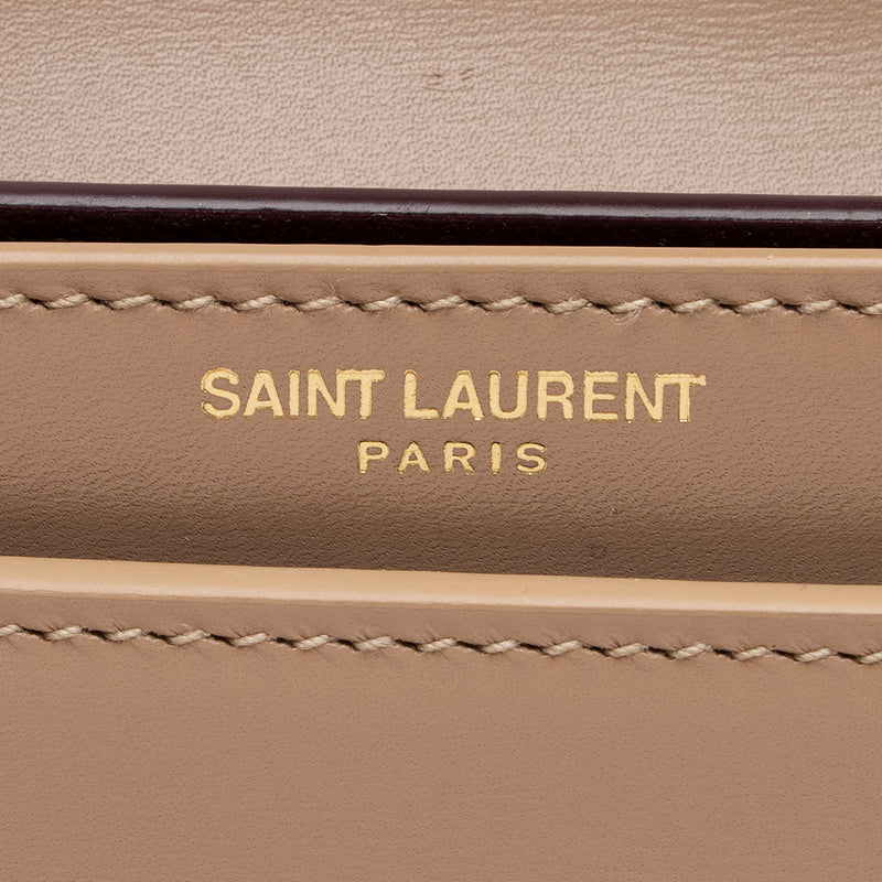 Saint Laurent Smooth Calfskin Monogram Cassandra Shoulder Bag (SHF-14588)