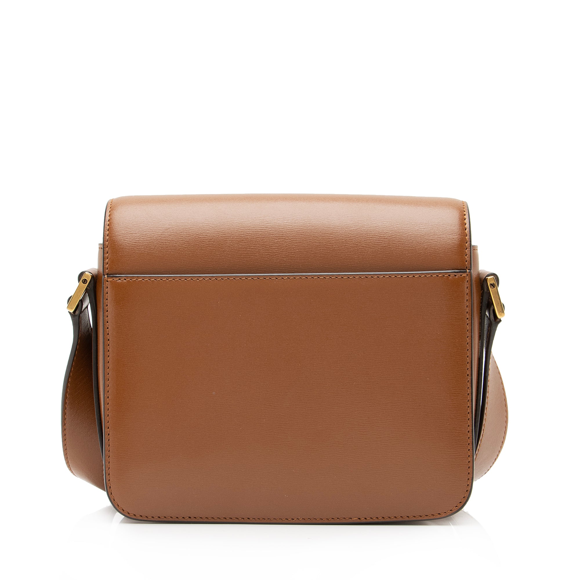 Saint Laurent Smooth Calfskin Monogram Le 61 Saddle Small Crossbody Bag (SHF-23810)