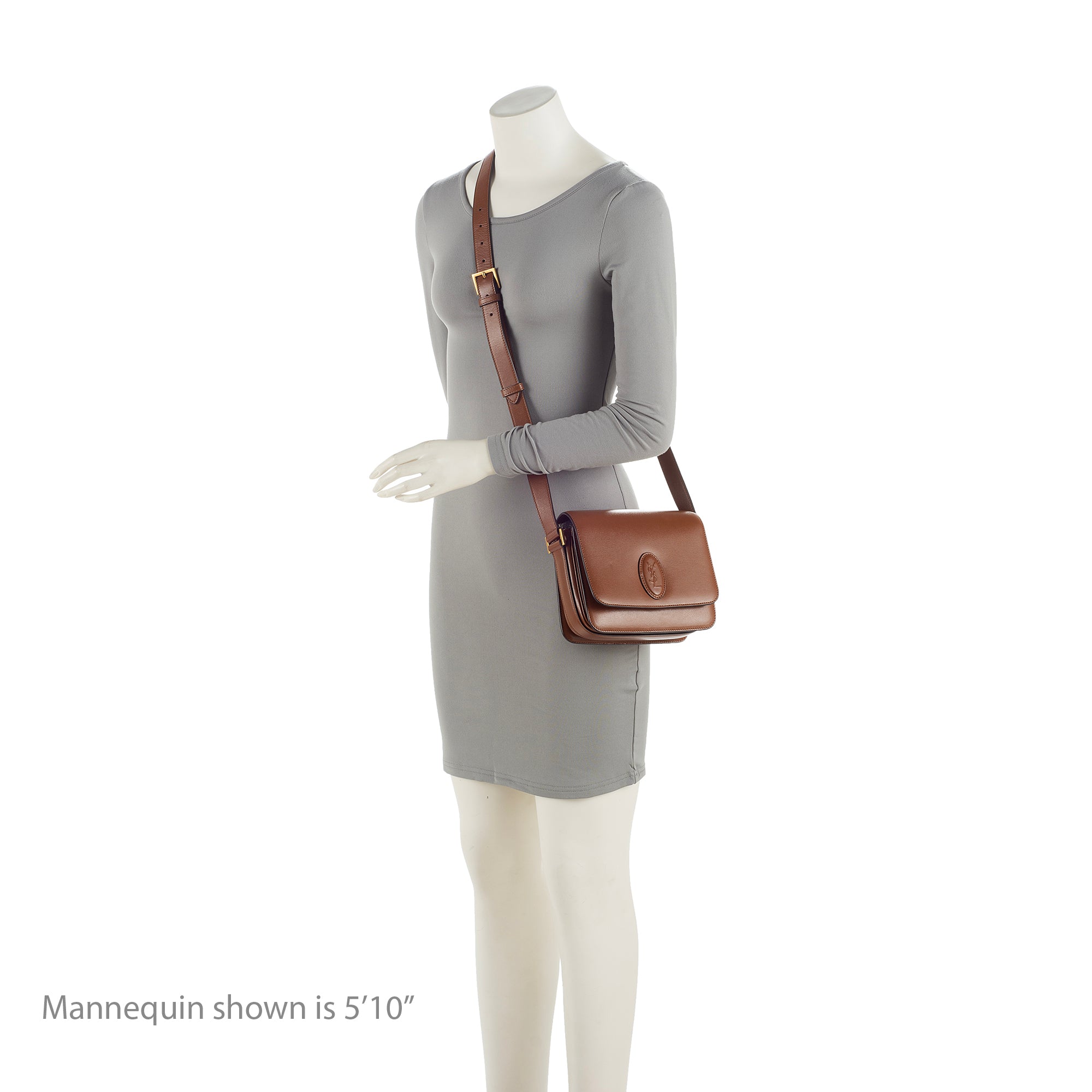 Saint Laurent Smooth Calfskin Monogram Le 61 Saddle Small Crossbody Bag (SHF-23810)