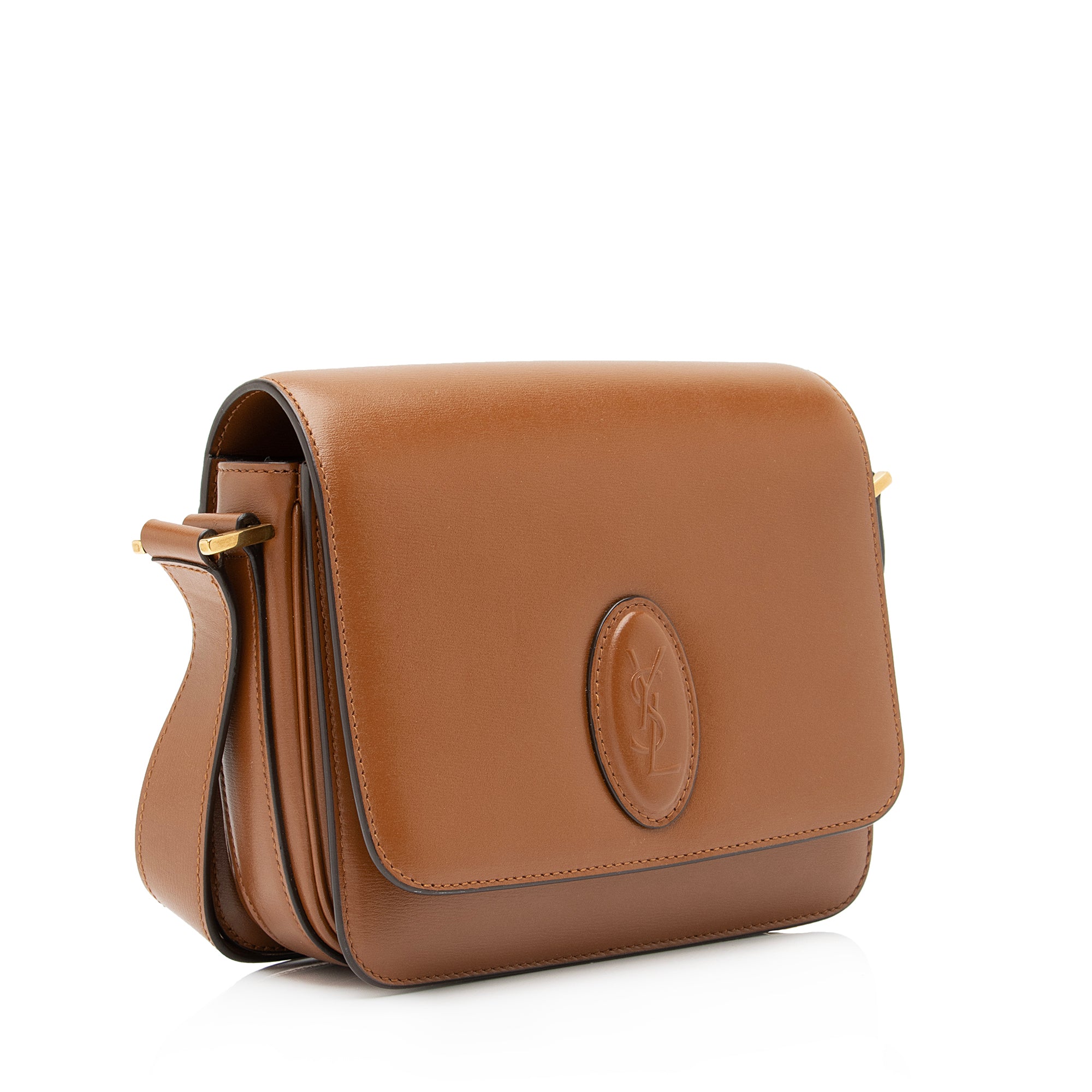 Saint Laurent Smooth Calfskin Monogram Le 61 Saddle Small Crossbody Bag (SHF-23810)