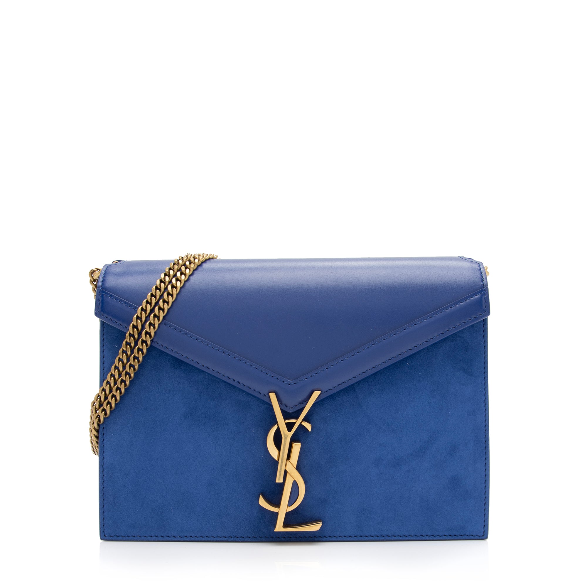Saint Laurent Smooth Calfskin Saude Monogram Cassandra Medium Chain Bag (SHF-23932)