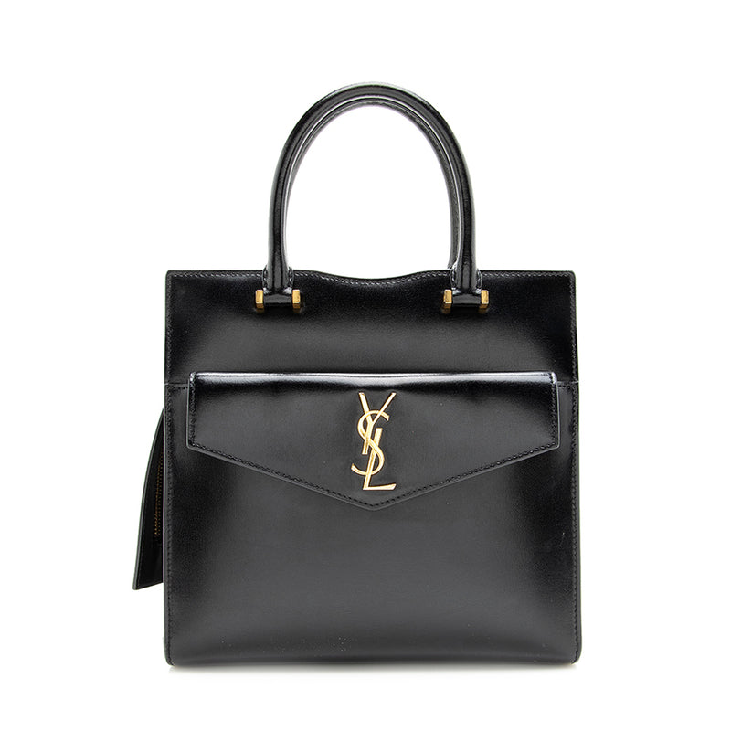 Saint Laurent Uptown Small Leather Tote Bag in Black